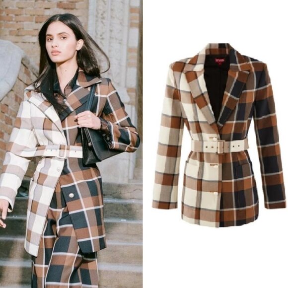 Staud Pepper Coat in Mixed Plaid 10 NWT - Picture 2 of 10